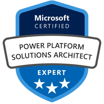 Certified Microsoft Dynamics 365 Power Platform Solutions Architect badge achieved after attending the PL-600 Course and Exam
