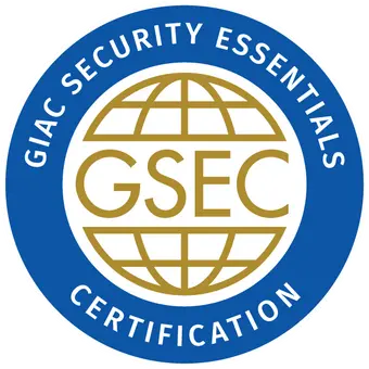 GIAC Security Essentials-badge opnået efter at have deltaget i GSEC-kurset og -certificeringen