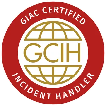 GIAC Incident Handler-badge opnået efter at have deltaget i GCIH-kurset og -certificering