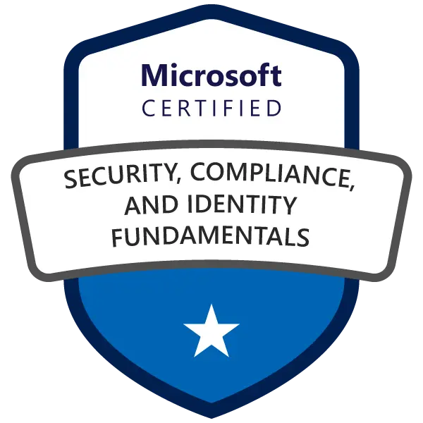 Certified Microsoft Security Fundamentals badge achieved after attending the SC-900 Course and Exam